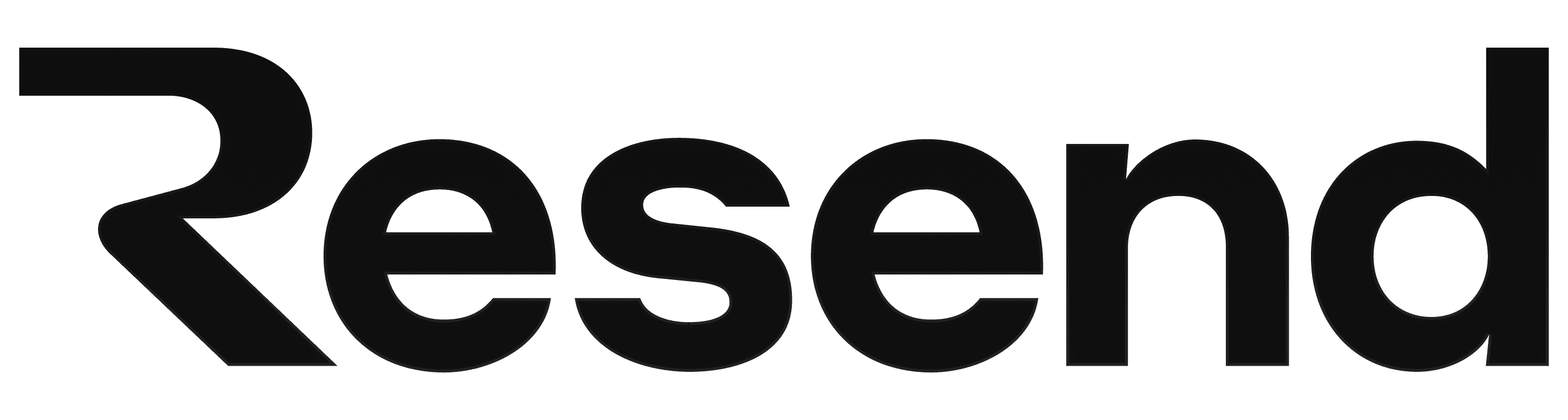 Resend logo on glass material